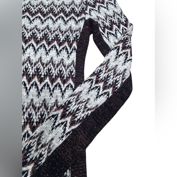 Free People Sweater Dress Sz. Medium Knit Aztec Print Cottagecore Cabincore Boh - Picture 14 of 14